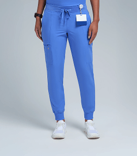 Blue scrub joggers
